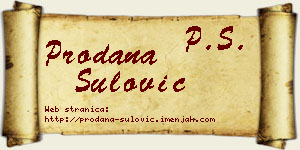 Prodana Šulović vizit kartica